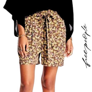 Free People Layla High Waist Tie Belt Flowy Boho Floral Print Shorts S